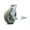 Service Caster 8 Inch Thermoplastic Rubber Caster with Roller Bearing and Brake/Swivel Lock SCC SCC-30CS820-TPRRF-TLB-BSL - alternate 1